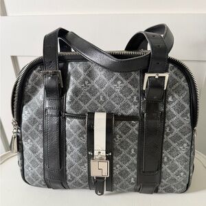 L.A.M.B OXFORD SATCHEL SILVER BLACK LAMB GWEN STEFANI